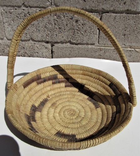 Vintage papago basket with - vintage,